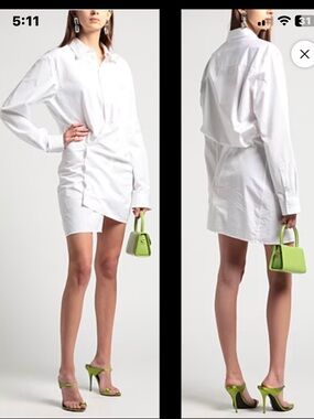 OFF-WHITE Asymmetrical White Shirt Dress - White NWT MSRP 1488.00